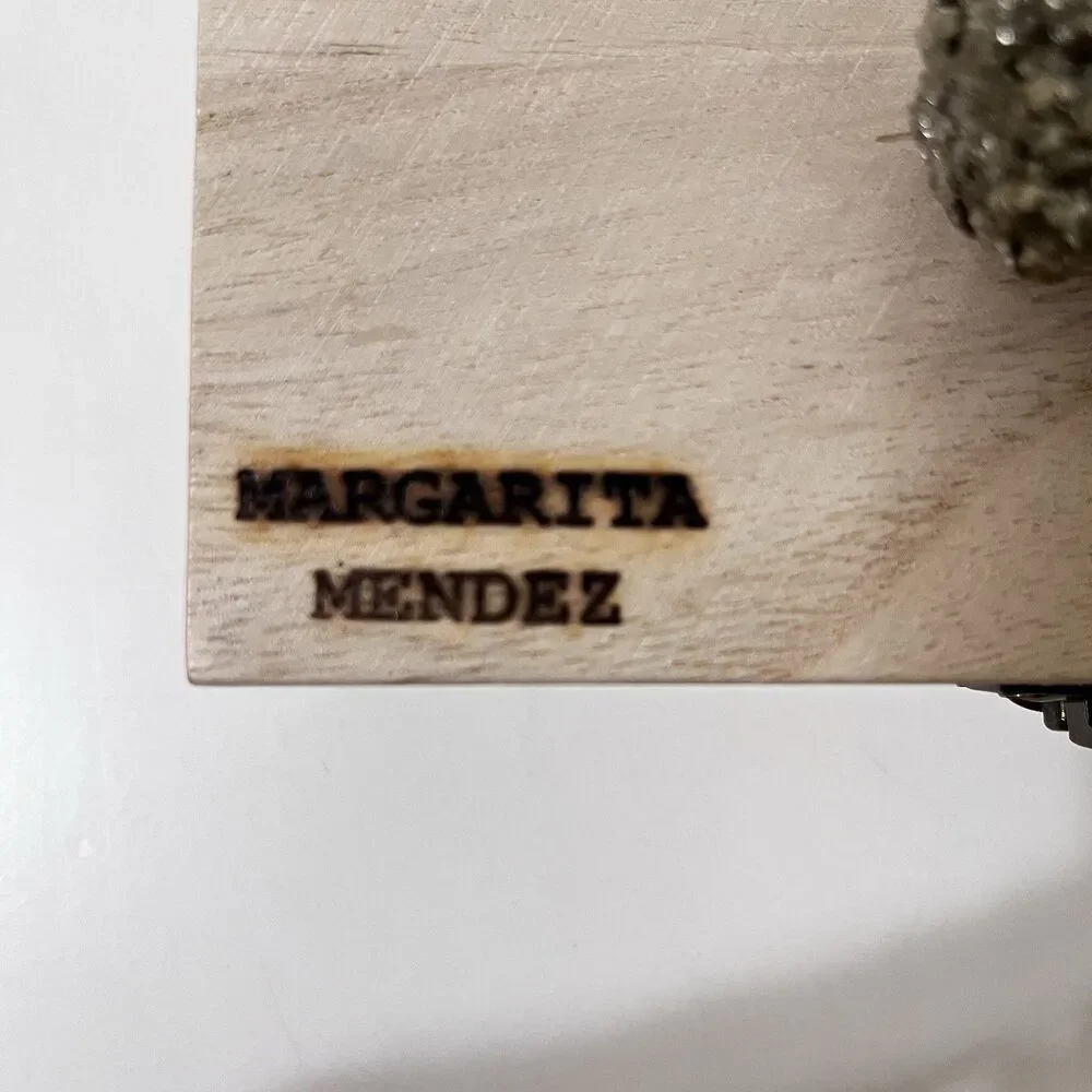 Margarita Mendez Jewelry Wooden Box with Pyrite and Dust Bag Palm Springs Desert